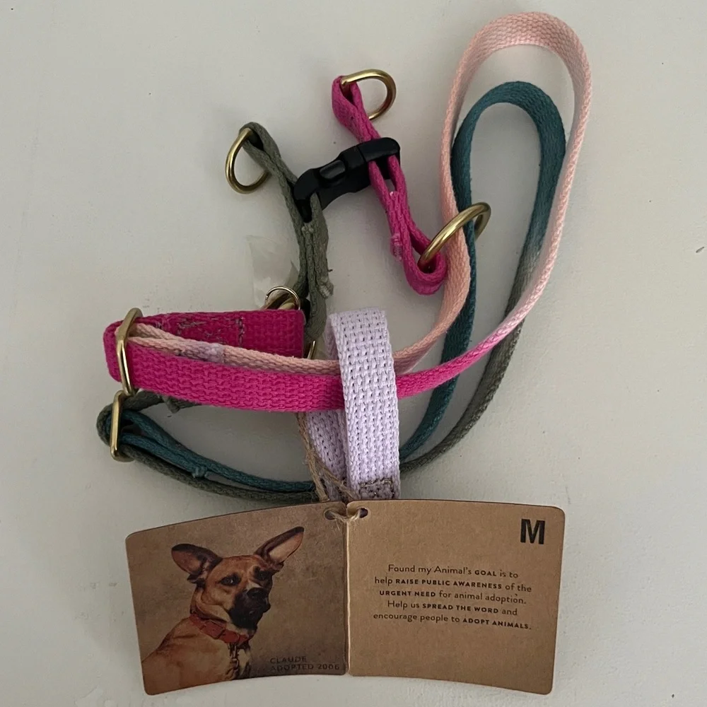 NWT Found My Animal Jolie Flat Webbing Dog Harness Ombré Cotton Medium $68